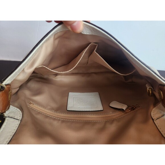 NEW Vintage Coach Hampton Soho White Cream Ivory Pebbled Leather Gold Y2K *READ* - Picture 14 of 16